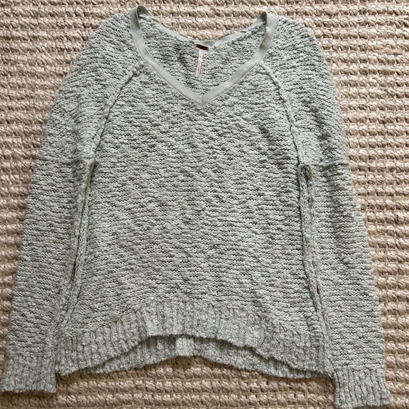 Free People Song Bird popcorn sweater in mint S - Picture 2 of 5